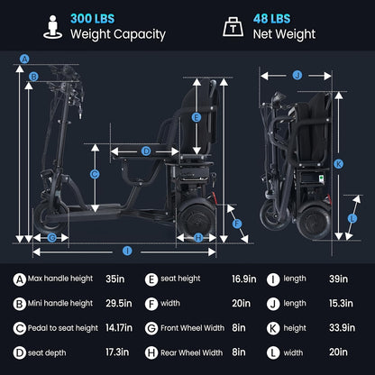 Electric Scooters For Adults And The Elderly, Three-wheeled, Lightweight, Foldable, Equipped With LED Headlights And Backpack Cup Holder Dustproof BagBasket, IncludingCharger, Can Be Easily Disassembled Into Lightweight Partsperfect Mother'sDay Gift