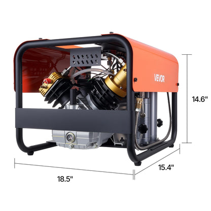 PCP Air Compressor 4500PSI/30Mpa 2-Cylinder Scuba Diving Tank Compressor External water cooling / Internal water cooling
