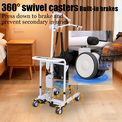 Household And Automotive Lifting Mobile Equipment | Adjustable Height/Base Width, Manual Operation, Sturdy Backrest to Prevent Falls, Standing Aid And Support Frame, Equipped with Seat Belts And Armrests