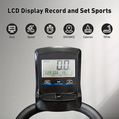 Manual Curved Treadmill, 8-Level Resistance, LCD Display, Non-Electric Fitness Equipment For Home & Gym, Cardio & Anaerobic Training