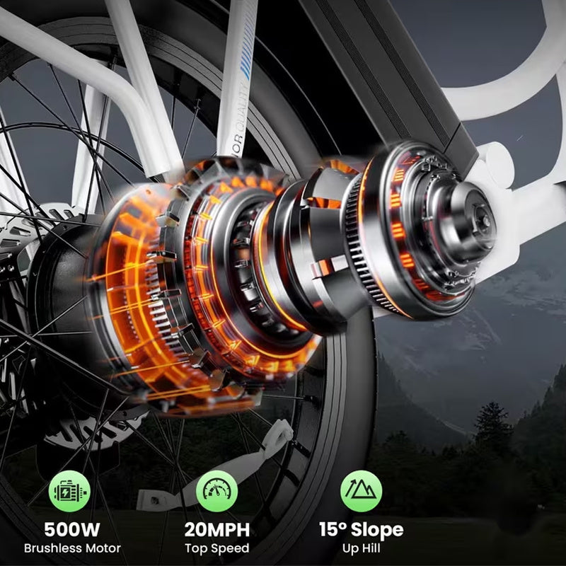 Adults Off-Road Electric Scooter with Seats, 500W Motor & 7800mAh Lithium Battery, 30Miles Range & 20MPH Top Speed E Scooter for Commuting, 20" X 3" Off-Road Tires, Front Shock Absorber, Adjustable Electric Scooter for Adults