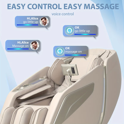 4D Full Body Massage Chair: Zero Gravity Massage Recliner SL Track with Heat, 15 Massage Modes