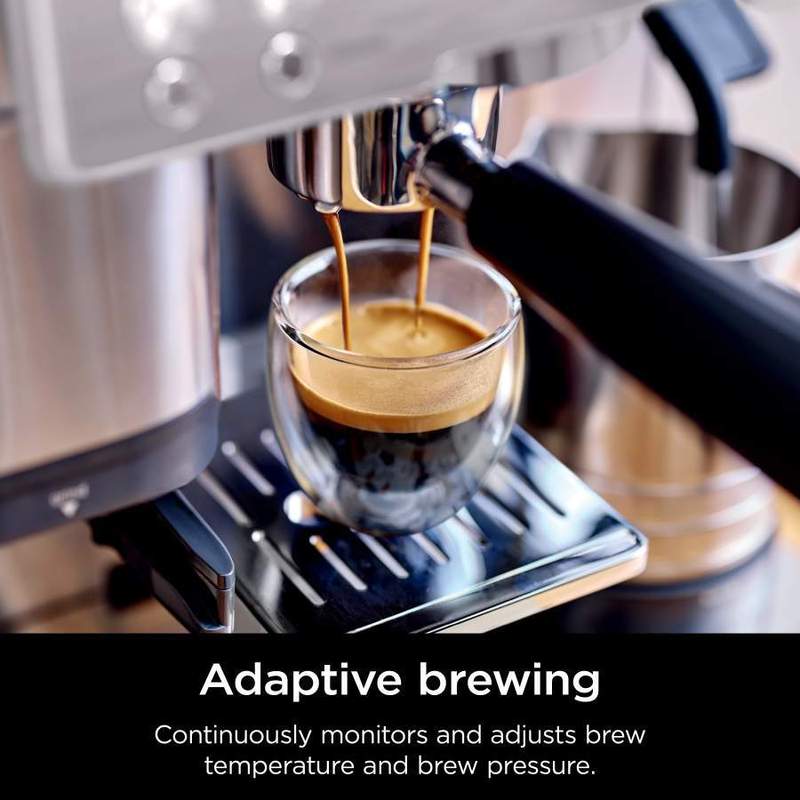 Luxe Café Premier Series Espresso Machine, Drip Coffee, Cold Brew, Grinder, Tamper, Frother, Silver - Certified Refurbished