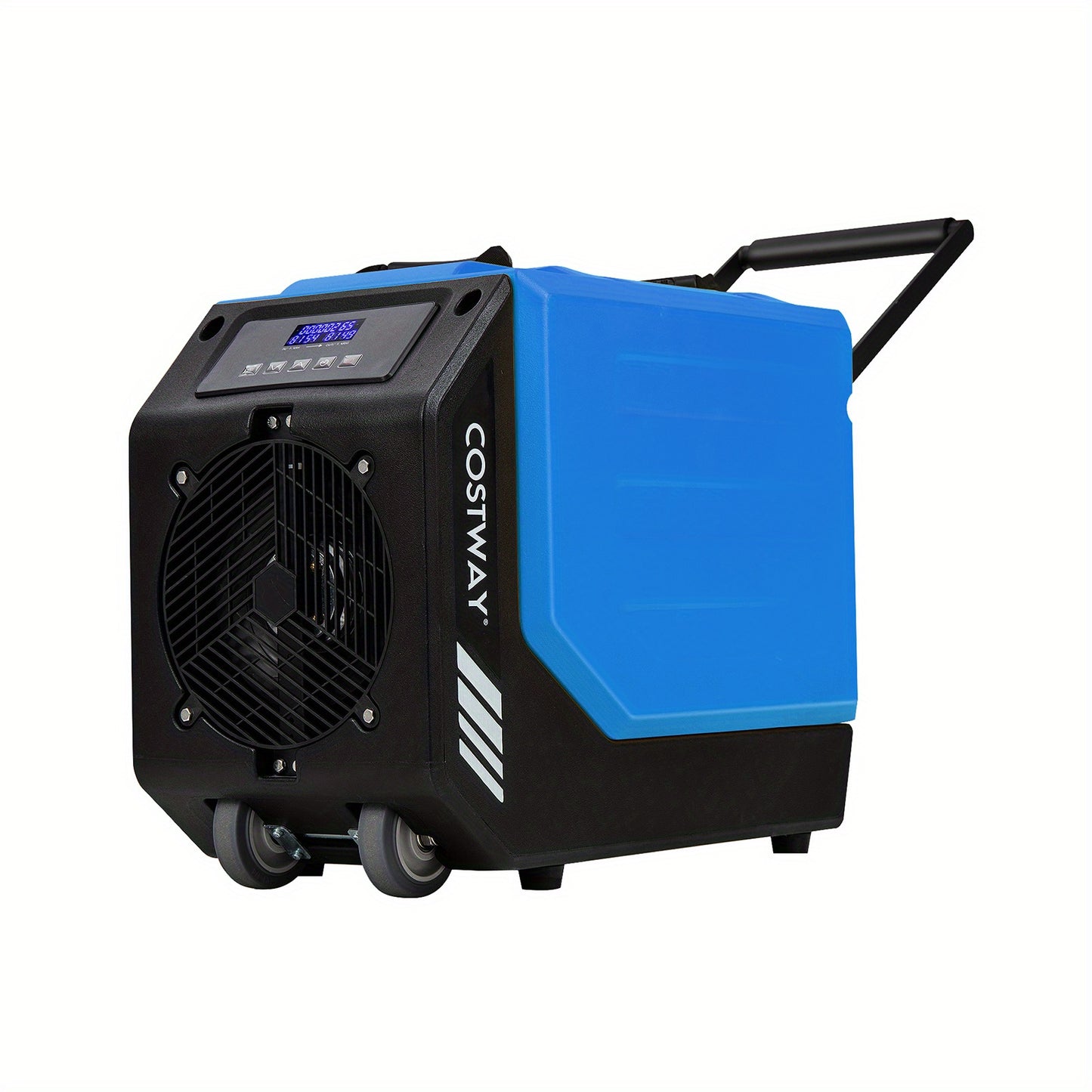 COSTWAY 190 PPD Commercial Dehumidifier W/ Pump, Rotational Molded Industrial Dehumidifier W/ 2 Wheels, Handle & Drain Hose for Water Damage Restoration, Basement, Crawl Space, Up to 9000 Sq. Ft