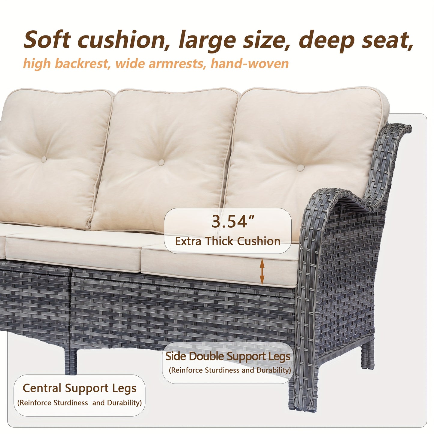 9pcs Outdoor Rattan Furniture Set Made from All-Weather Materials, Featuring 360° Swivel Rocking Chairs, a Sofa, Ottomans, And a Tempered Glass Side Table. This High-Quality Wicker Is Built to Last