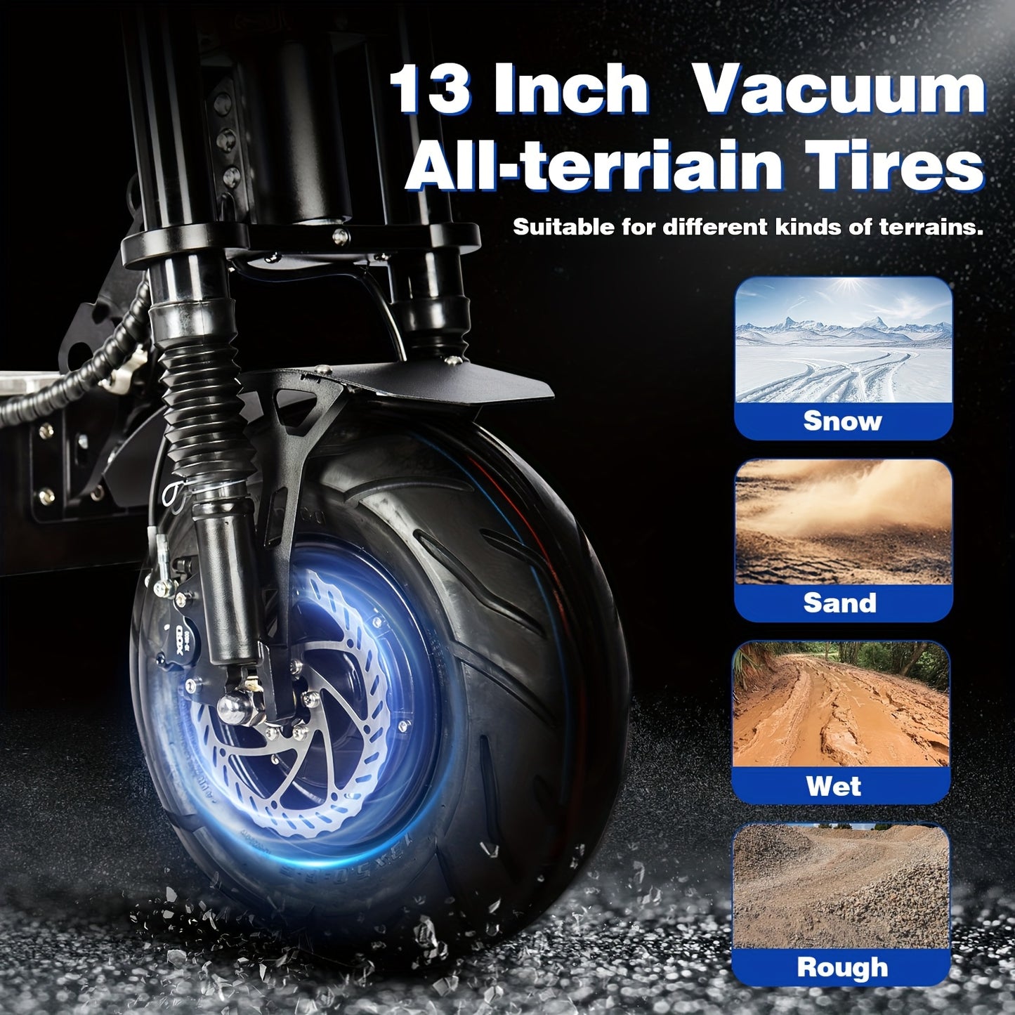 Free Delivery with Express Shipping High-power 72V Adult Electric Scooter Features LED Lights, Extended Range, Removable Seat Dual Suspension, 13-inch Vacuum Tyres Adult Off-road Electric Scooter