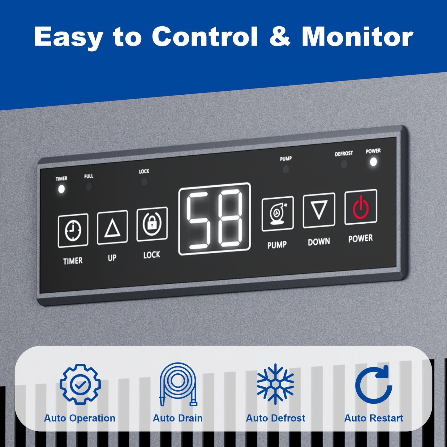 320 Pints Commercial Dehumidifier with Pump, Commercial Grade Dehumidifier for Basement
