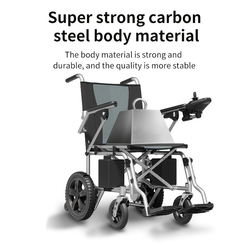 Adult Electric Wheelchair with Intelligent Control, Electromagnetic Braking System, Small Turning Radius, Small Folding Space. It Is Suitable for The Travel Of The Elderly And The Disabled And Can Bear A Weight Of 300 Pounds.