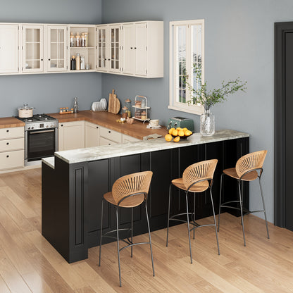 Modern 4-door Kitchen Island with 4 Spacious Drawers And 4 Shelves, Heavy-duty Kitchen Pantry Storage Cabinet with Stone Patterned Tabletop, Stationary Kitchen Table Coffee Bar Dining Table, for Dining Room, Kitchen, Stylish Design, 94, 5''L × 31, 3''D