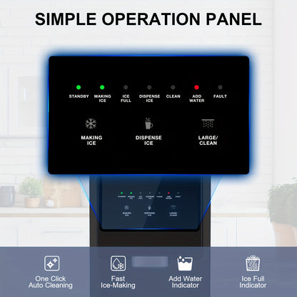 55 Lb. Daily Production Nugget Ice Cubes Countertop Ice Machine