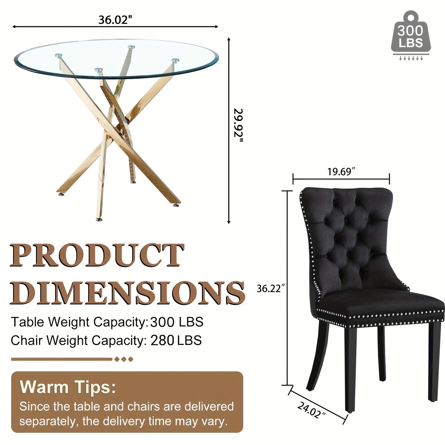 5pcs Modern Dining Table and Chair Set with Tempered Glass Table & Velvet Chairs - -Frame Base, Cushioned Seats Suitable for Kitchen, Dining Room, Small Spaces - Assembly, Contemporary Furniture (Table & 4 Chairs)
