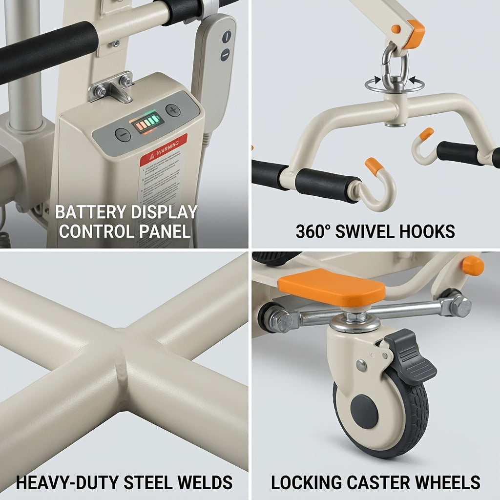 Folding Electric Lift, Through Body Transfer Lift with AY02, Lift Chair Lift Assist for The Elderly, Lift The Elderly from The Floor, Easy to Disassemble, 440LBS Weight