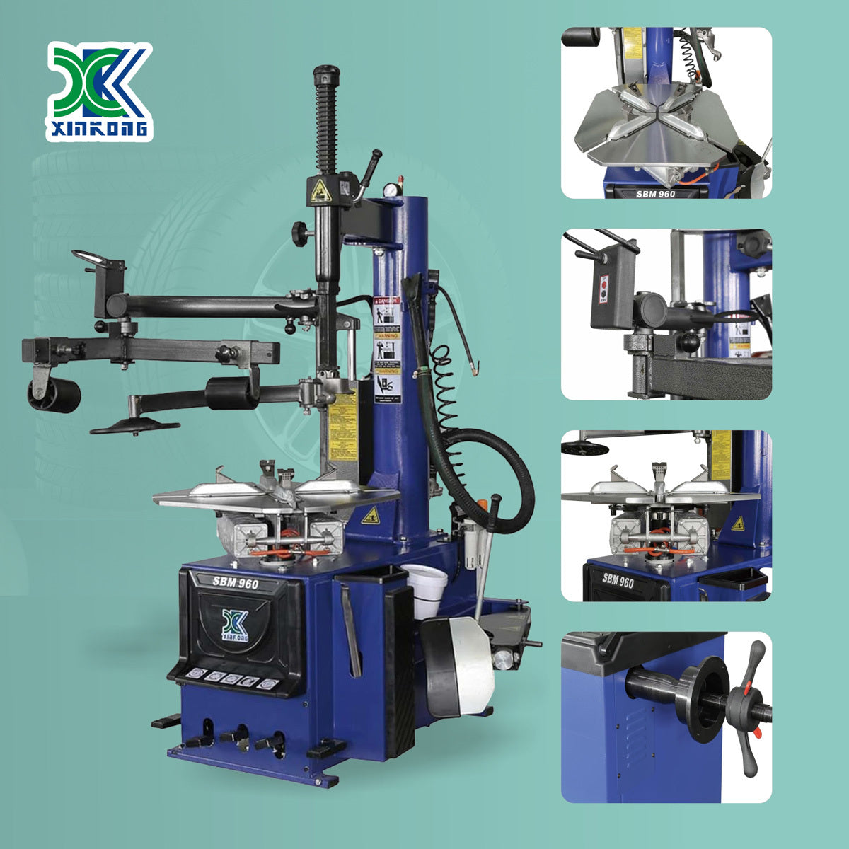 XK 2.0 Horsepower Automatic Tire Changer Tire Machine Wheel Changers Machine Rim Balancer Combo 960 690 with 36 Month Part Replacements
