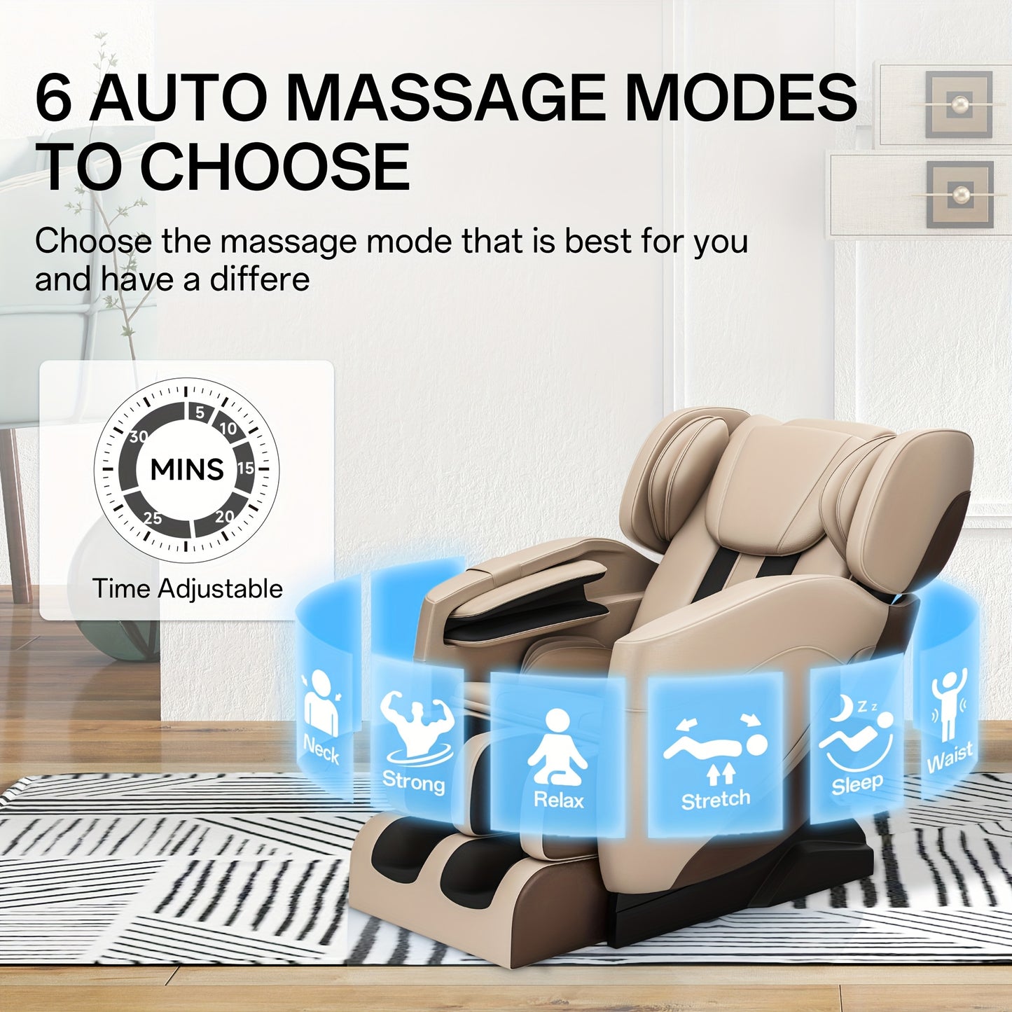 eal Relax SS05 Zero Gravity Full Body Massage Chair with Heat, 6 Auto & Manual Modes, 8 Fixed-Point Massage Rollers, Ideal for Neck, Back, Hips, and Foot Massage, Father's Day And Mother's Day Gifts for The Elderly