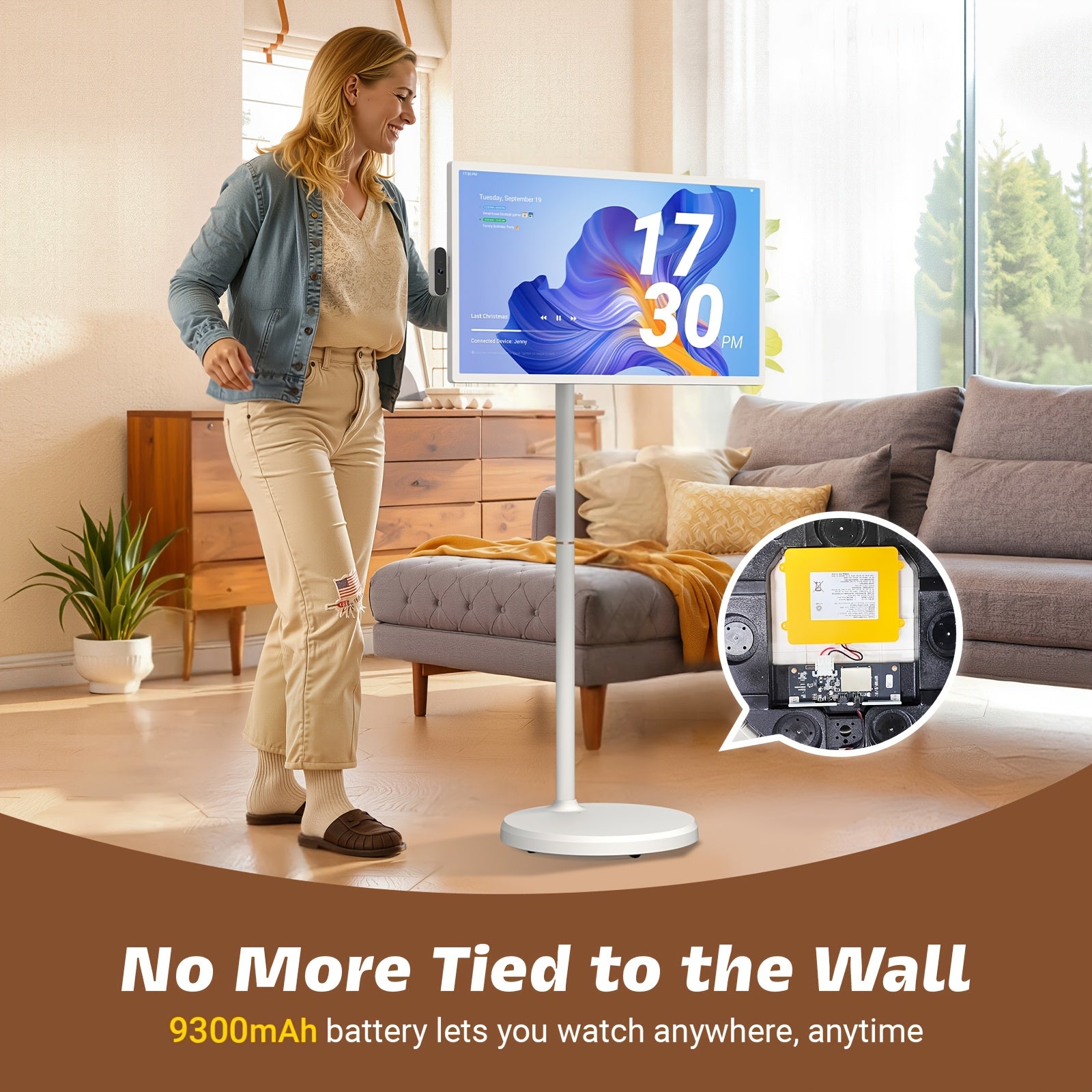 32" 4K UHD Tablet Touchscreen Monitor Portable Smart TV On Wheels Stand (8+8)GB RAM+256GB ROM, Tablet, Pad
