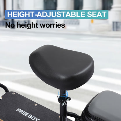 750W High-Speed Brushless Motor Electric Scooter with Seat & Basket - 29-mile Long Range, 20 MPH Top Speed, Foldable Design for Commuting, Travel, and Daily Use