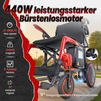 Foldable Carbon Fiber Electric Wheelchair Weighs 30.31 LB, Has a Maximum Load of 264.55 LB, And Comes with a 24AH Battery (2*12), with a Range of 48 Km. It Comes with a Backpack, Dust Cover, And a Double-Layer Thickened Anti-Bedsore Cushion