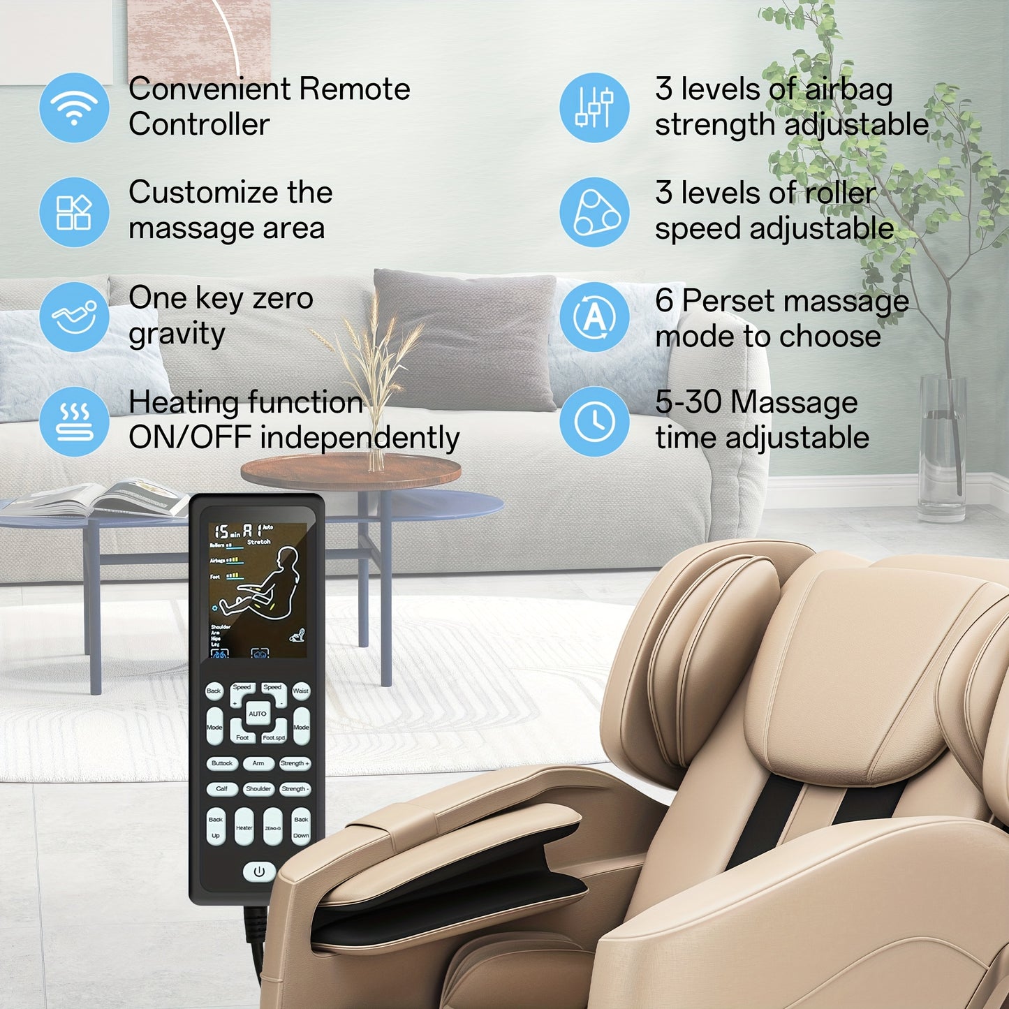 eal Relax SS05 Zero Gravity Full Body Massage Chair with Heat, 6 Auto & Manual Modes, 8 Fixed-Point Massage Rollers, Ideal for Neck, Back, Hips, and Foot Massage, Father's Day And Mother's Day Gifts for The Elderly