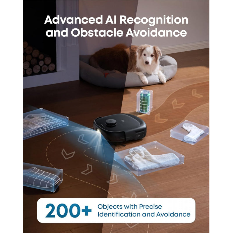 eufy Like-New E25 Omni Robot Vacuum and Mop Combo, HydroJet System, 20, 000Pa Turbo Suction, Zero-Tangle Design, Edge-to-Corner Deep Cleaning, Auto-Empty & Self-Cleaning All-in-One Station (Renewed)