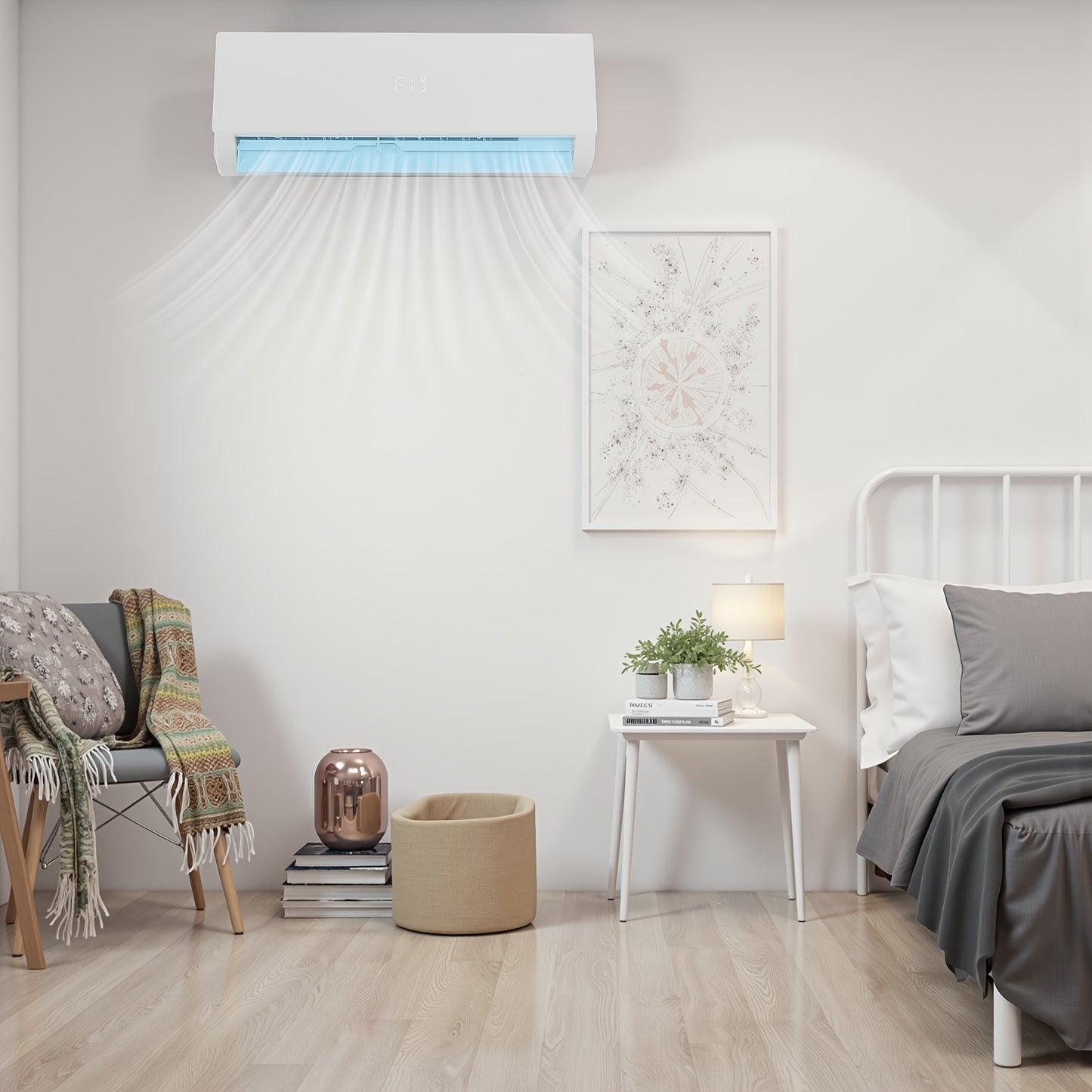18, 000 BTU 21 SEER Mini Split Air Conditioner with Inverter Technology, 230V/ 60Hz Smart Operation, Quiet Cooler & Heater, Perfect for Home