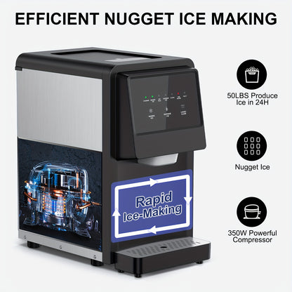 55 Lb. Daily Production Nugget Ice Cubes Countertop Ice Machine