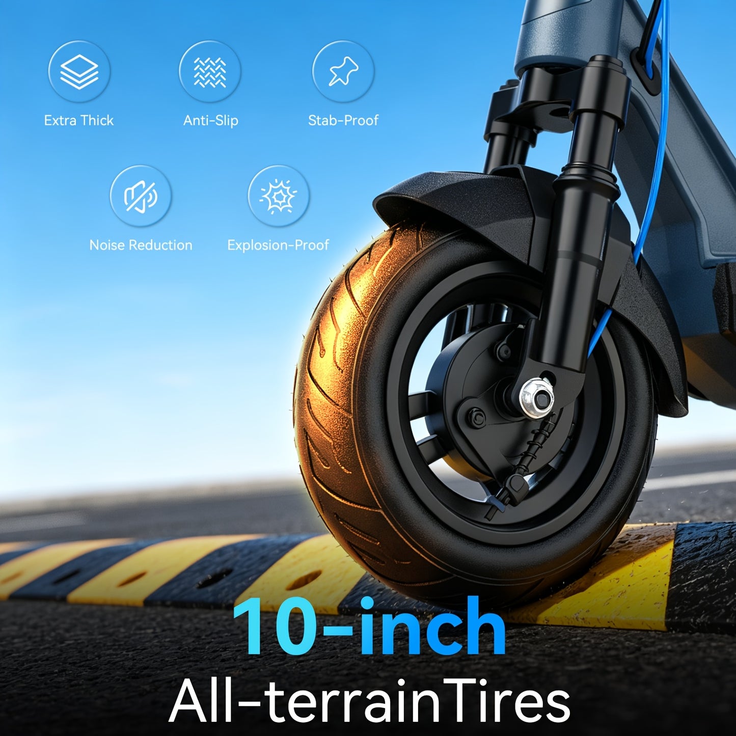 Electric Scooter 10inch 80Km Range 858Wh Battery Rated 1000W