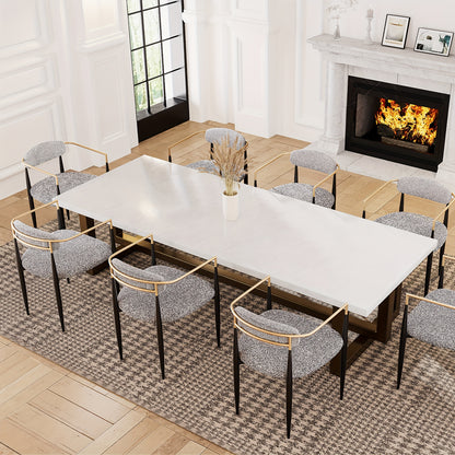 Morden Fort Black Modern Dining Chairs, Boucle Armchair Set Of 2 For Kitchen, Reception Room, Living Room, Bedroom, Restaurant