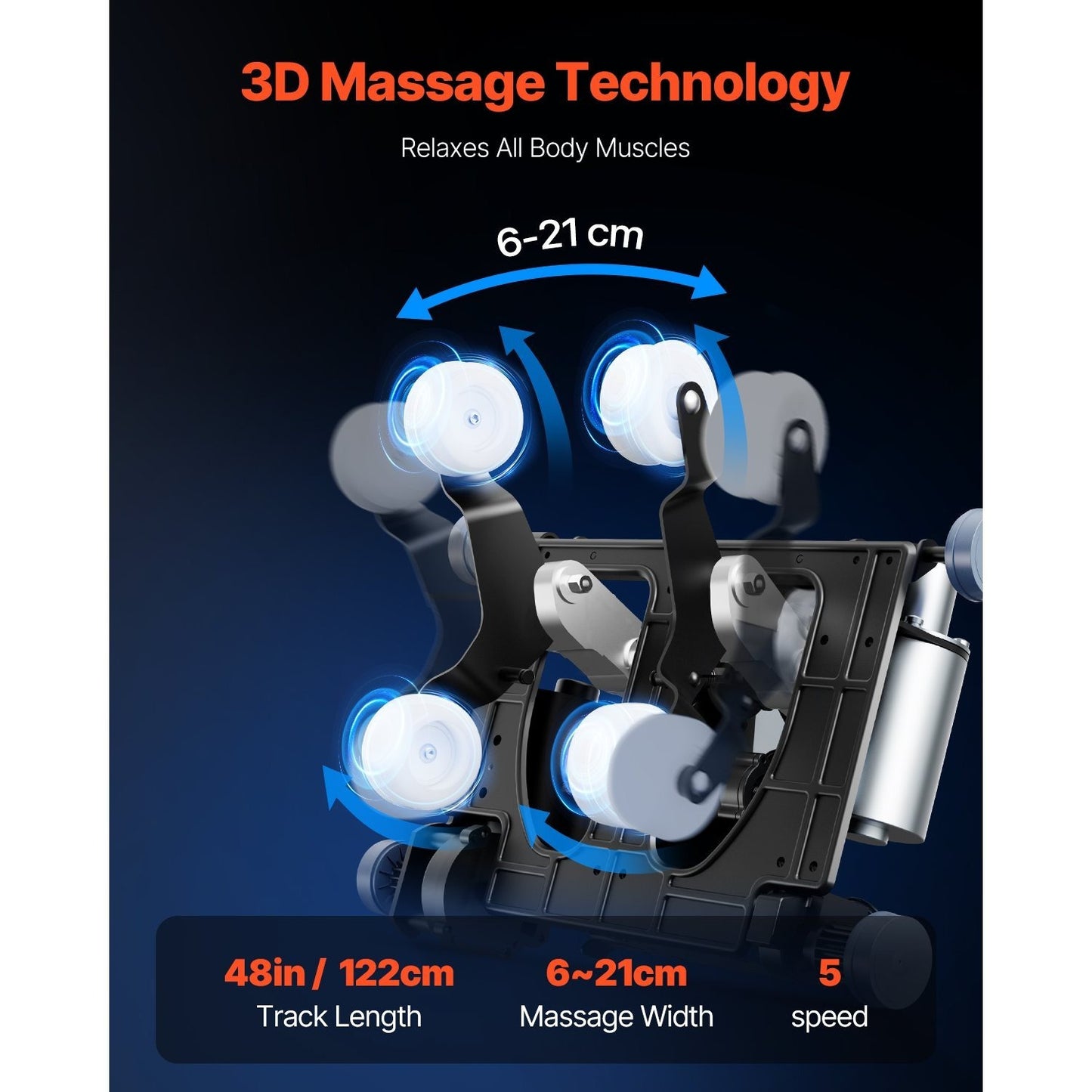 Full Body Massage Chair, 3D Zero Gravity Recliner with SL Track, 18 Auto Modes, Heat, Foot Rollers, Armrest Control, LCD Display, 36 Airbags, Retractable Footrest