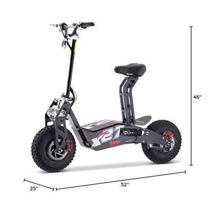 MotoTec Vulcan 48v 1600w Electric Scooter Black