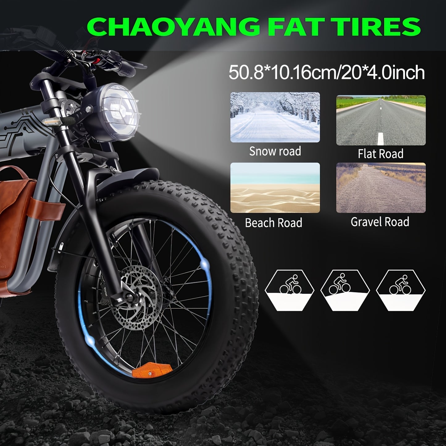 20" Fat Tire Electric Bike For Adults, 749W Peak Motor, 48V 25Ah Removable Battery, 19.88MPH, Aluminum Frame, With Phone Holder & Bag, All-Terrain, Best Value E-Bike For City Commuting, Beach Riding, Outdoor Travel, Perfect Gift For Men Women