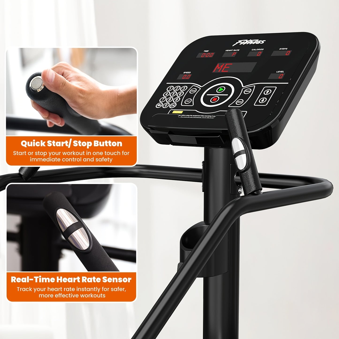 EFFICRAFT Stair Stepper Machine with LED Screen, Commercial Grade Stair Climber, Continuous Climbing Exercise Machine for Cardio, 15 Speed Levels Stair Master, 15-164 Steps/Min