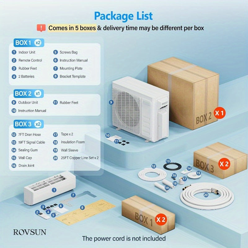 20000 BTU Dual Zone WIFI Mini Split AC/ Heating System, 20 SEER2 2 Zone 9000+12000BTU Ductless Split Air Conditioner with Pre-Charged Condenser, Heat Pump & 25Ft Copper Line Set, 208-230V