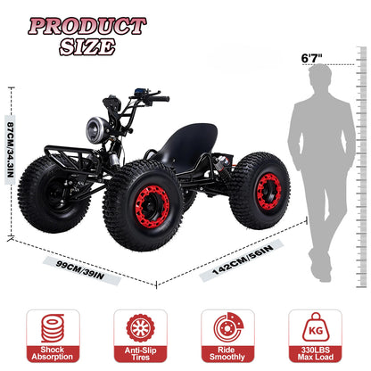 Adult Go-karts And High-speed Off-road Go-karts, 6-inch Off-road Tires, Rear Disc Brakes