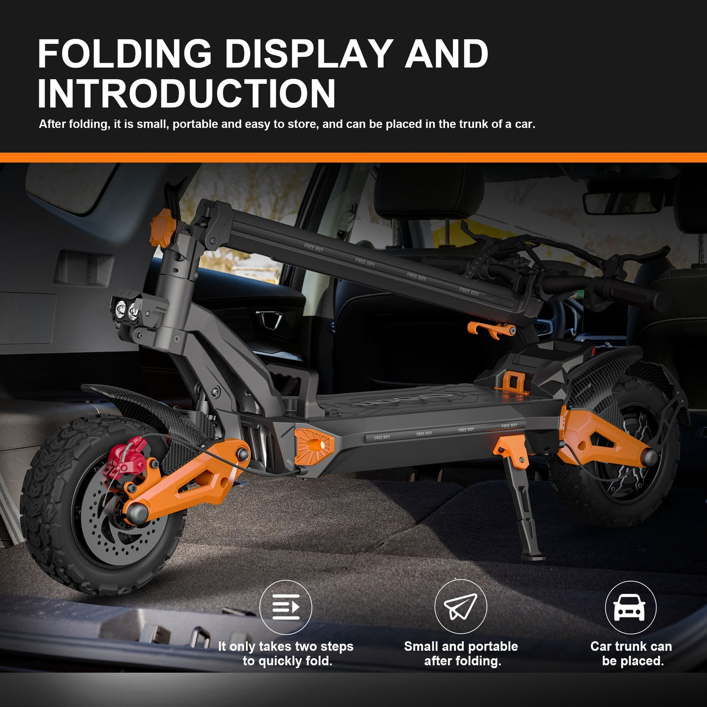 Foldable Adult Electric Scooter Without Seat, Featuring 11-inch Tires, 90 Km Range, 60V 30Ah Battery, 440.92LB Load Capacity, and Dual Suspension—ideal for Urban Commuting, Off-road Riding, and Travel. Low Commuting Costs with More Coolness