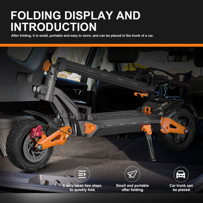 Foldable Adult Electric Scooter Without Seat, Featuring 11-inch Tires, 90 Km Range, 60V 30Ah Battery, 440.92LB Load Capacity, and Dual Suspension—ideal for Urban Commuting, Off-road Riding, and Travel. Low Commuting Costs with More Coolness