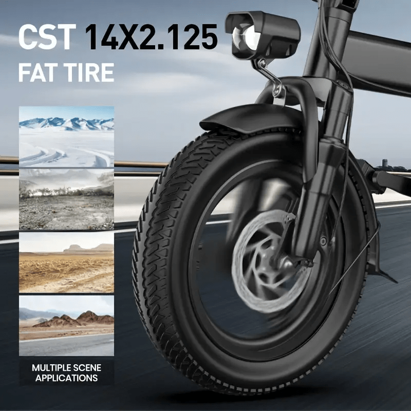 00W - Long-Range Commuter Electric Scooter with 48V Battery, 20-Mile Range, 19MPH Top Speed, 14" Fat Tires, 200lbs Max Load Capacity, Shock-Absorbing Seat, and Foldable Design for Adults