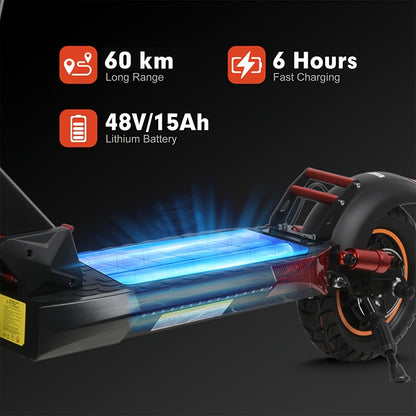 500W/740W Power, 10" Off-road/Tubless Tire Kick Electric Scooter, Foldable E-Scooter - Max Range 40km/60km/80km, Double Suspension & Double Disc Brake, Phone Charging USB Port, RGB Ambient Light, Turn Signal Light, LED Front Light