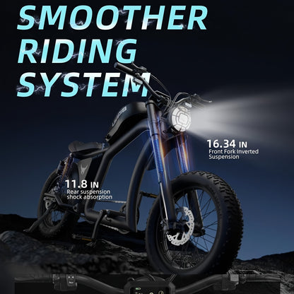 BIGNIU BG-X Electric Bike Brushless Motor 48V/31.5Ah High-capacity Up to 40 Miles Dual Suspension Electric Bike EBike Front/Rear Turn Signal