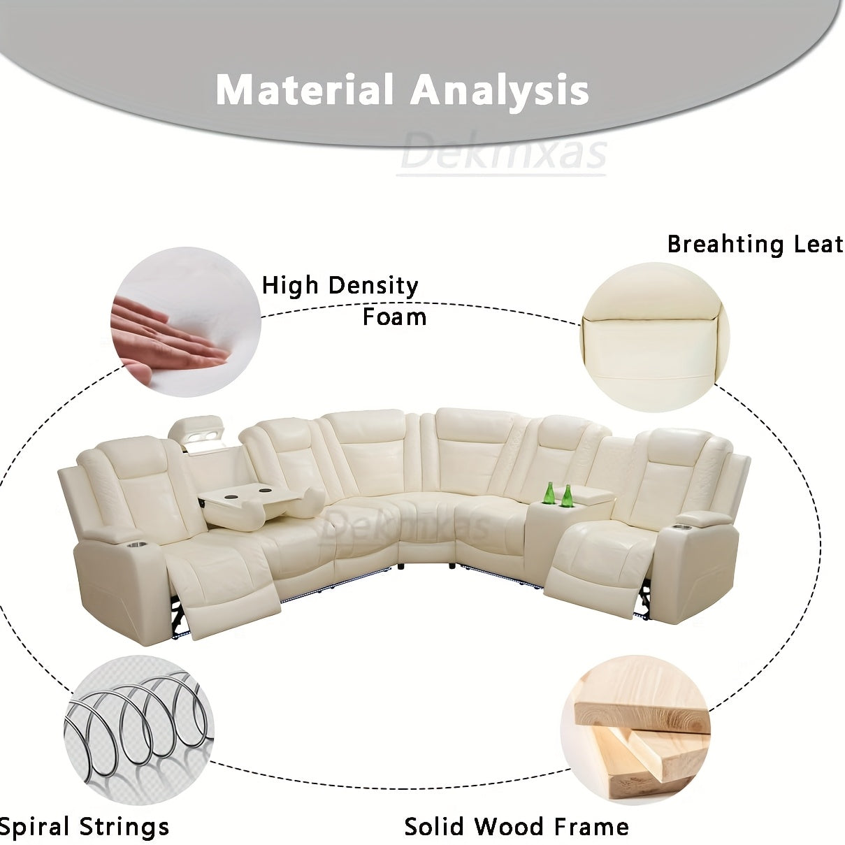 lack Beige Breathable Leather Sofa, Living Room Multifunctional Lounge Chair Sofa Set Suitable for Living Room, Villa, Apartment, Office, Special Price Sofa Bed, Multi Person Long Sofa, Lazy Sofa Set with Hidden Storage Function