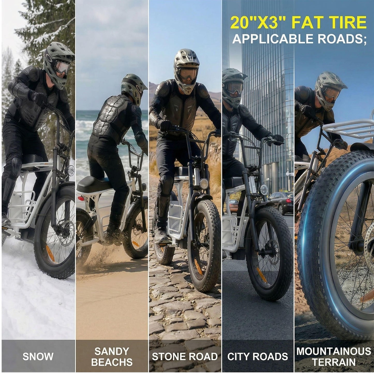 Off-Road Electric Scooter with a Seat, 500W Motor, 20-Inch All-Terrain Tires, a Top Speed of 20 Miles Per Hour, a Range of 30 Miles, a 48V 10.4Ah High-Capacity Battery, a Commuting Electric Scooter Equipped with an LCD Display And Dual Disc Brakes