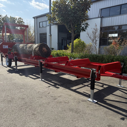 32" Portable Sawmill, 420cc Gas Engine, Max Log 32", 19.7ft Rail, Trailer & Tires – Perfect for Home Use, Easy to Maintain – CA Ship