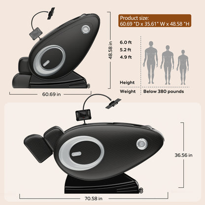 BILITOK Massage Chair Zero Gravity Full Body With Heating And Wireless Speaker
