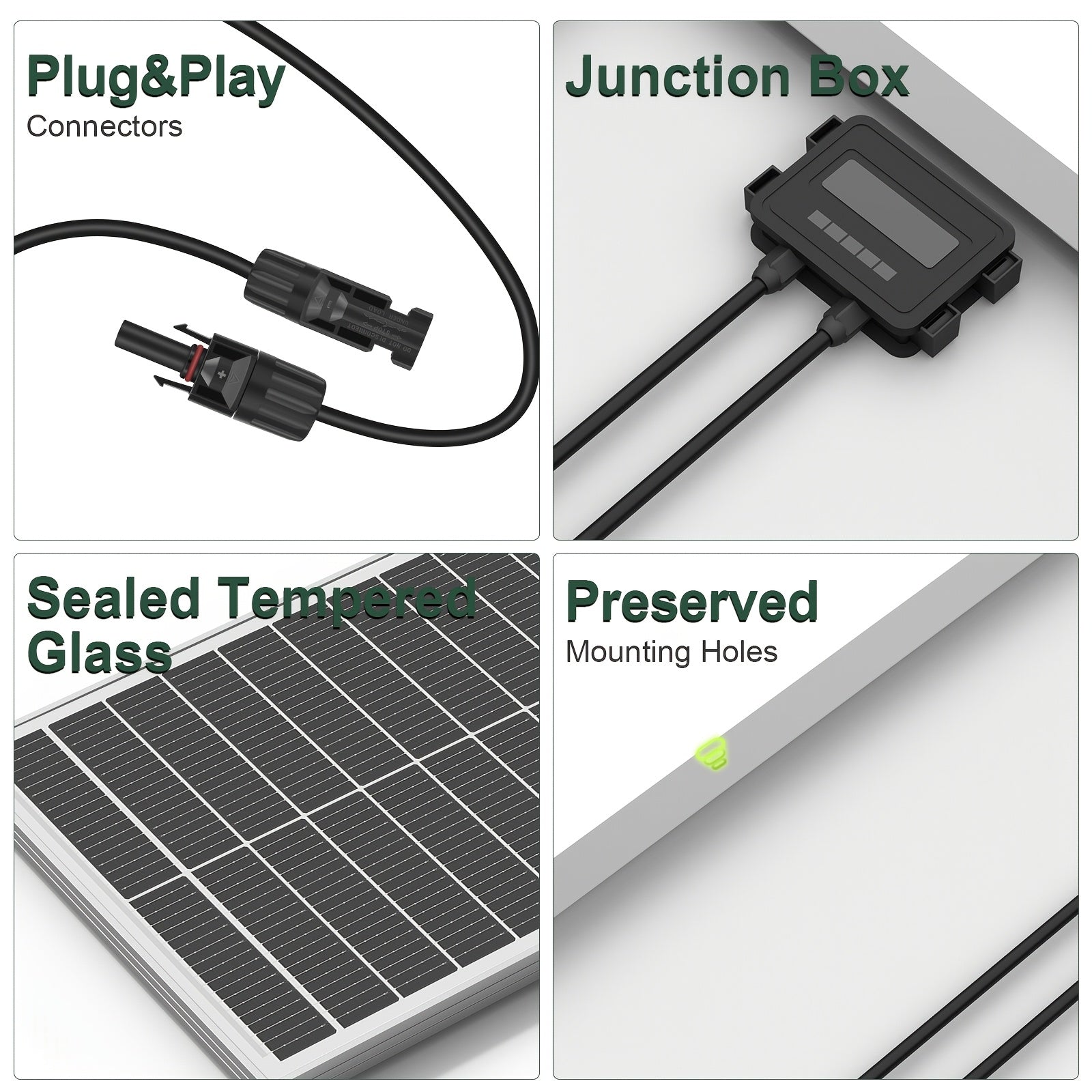 1200W High-efficiency Conversion Monocrystalline Solar Panels, 12pcs Of 100W Solar Panels, 24% High-efficiency Conversion Monocrystalline Technology Solar Panels, Suitable For RVs, Boats, Homes, Rooftops, Camping, Farms, And Other Off-grid Applic