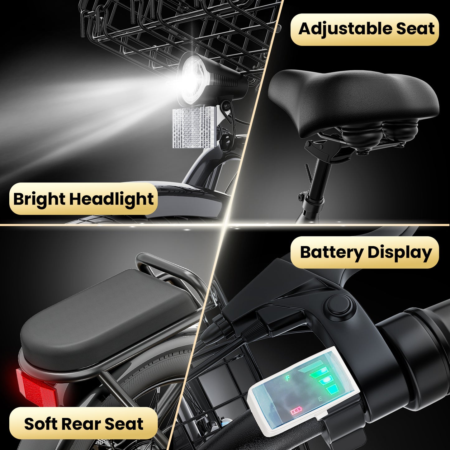 Adults Off-Road Electric Scooter with Seats, 500W Motor & 7800mAh Lithium Battery, 30Miles Range & 20MPH Top Speed E Scooter for Commuting, 20" X 3" Off-Road Tires, Front Shock Absorber, Adjustable Electric Scooter for Adults