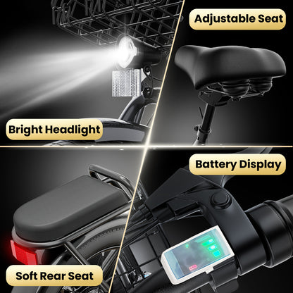 Adults Off-Road Electric Scooter with Seats, 500W Motor & 7800mAh Lithium Battery, 30Miles Range & 20MPH Top Speed E Scooter for Commuting, 20" X 3" Off-Road Tires, Front Shock Absorber, Adjustable Electric Scooter for Adults