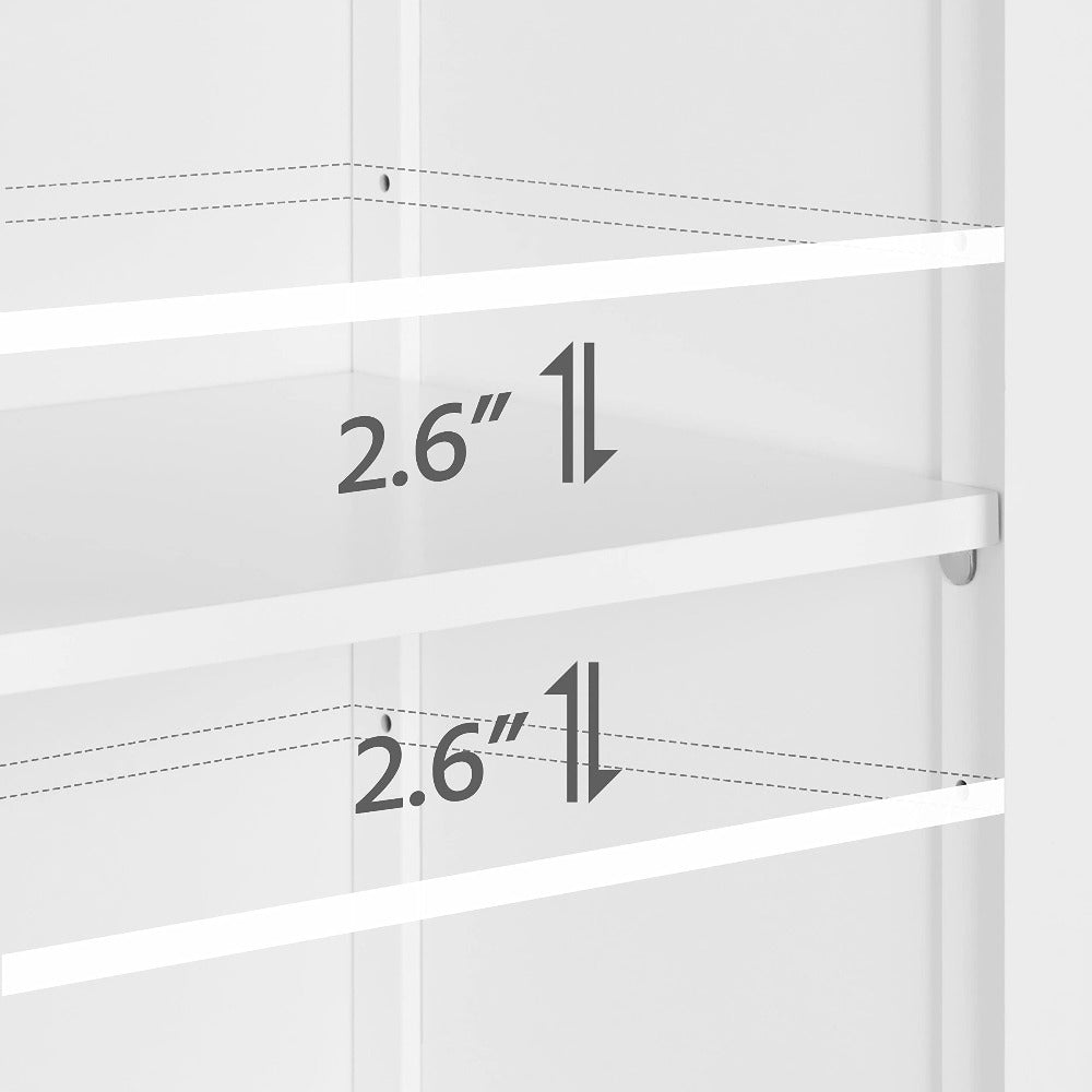 Free Standing Bathroom Cabinet with 1 Drawer 2 Doors and Adjustable Shelf, Wooden Entryway Storage Cabinet, White