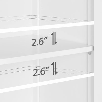 Free Standing Bathroom Cabinet with 1 Drawer 2 Doors and Adjustable Shelf, Wooden Entryway Storage Cabinet, White