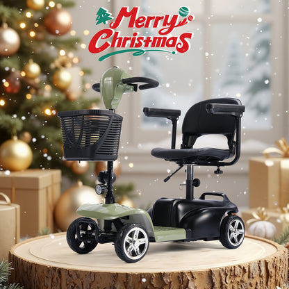 250W Foldable Electric Scooter, 24V 15.5Ah Battery, Offers A 14-17 Mile Range And Speeds Of 5-6 Mph. It Features Tires, Supports 300 Lbs, And Includes A Charger, Phone Holder, And Tool Kit, Ideal For Senior Shopping Trips.Best Holiday Gift
