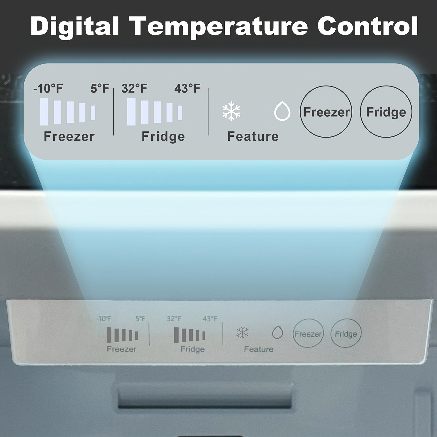 Iceblue 15.6 Cu. Ft. Black Stainless Steel Side-By-Side Refrigerator - Independent Left Freezer And Right Fridge Temperature Control