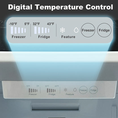 Iceblue 15.6 Cu. Ft. Black Stainless Steel Side-By-Side Refrigerator - Independent Left Freezer And Right Fridge Temperature Control